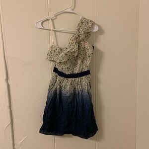 Gianni Bini Floral Cream & Blue Dress Size X Small
